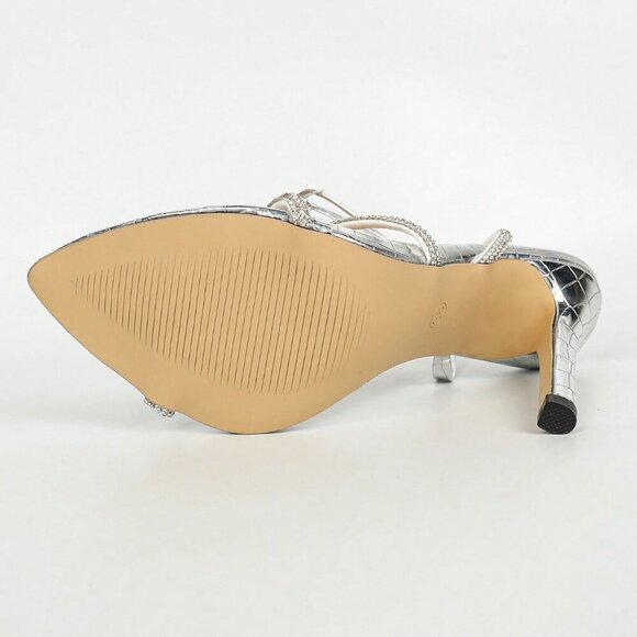 Women's Contemporary Sexy Silver Rhinestone Elegant Party Stiletto High Heels - Picture 7 of 7